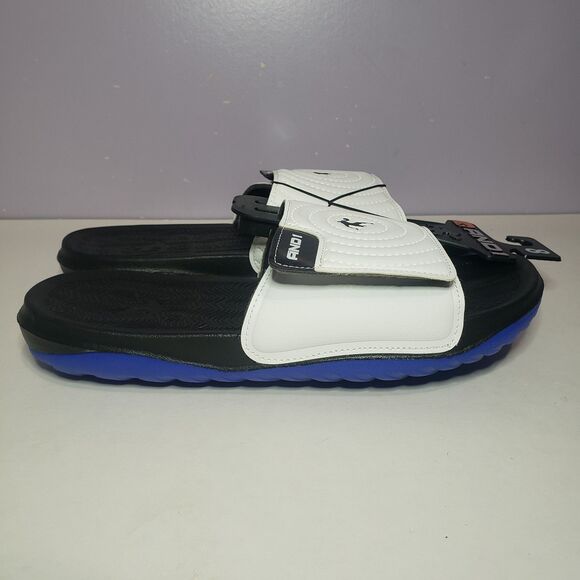 AND1  NWT White Black Men's Unisex Slides Slip On Sandals Sz 8 - Picture 4 of 7